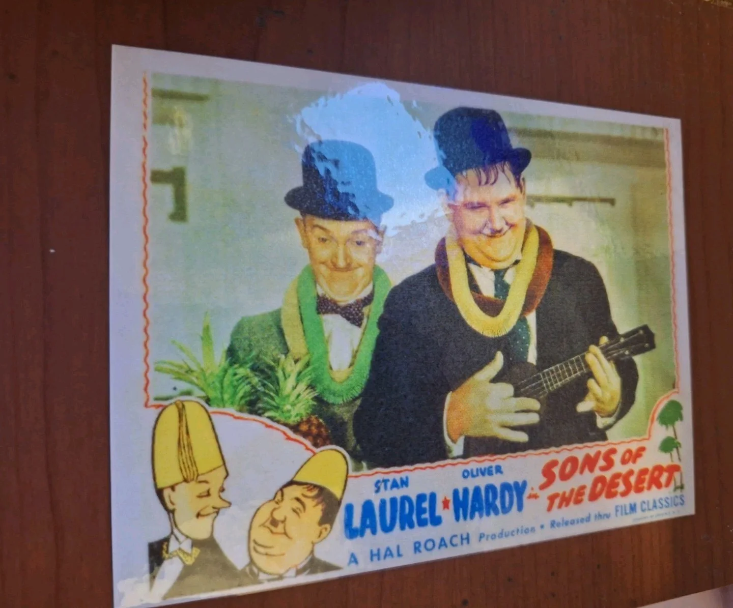 Laurel and Hardy "Sons of the Desert" 1945 US Lobby Card Poster Modern Postcard, изображение 2