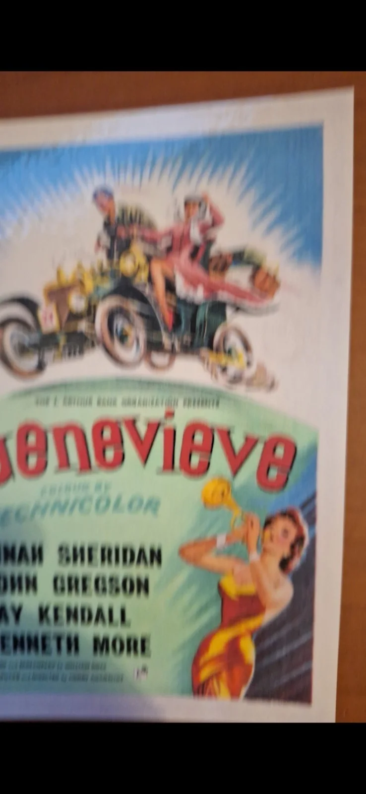 "Genevieve" 1953 UK Quad Release Movie Poster Modern Art Postcard, изображение 4