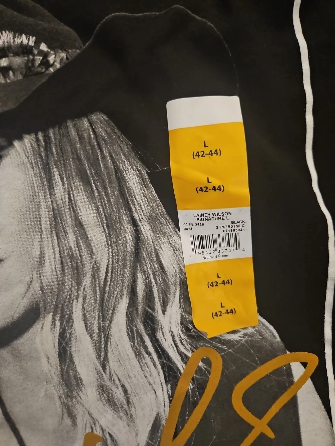 Nwt Lainey Wilson ( Country Singer) Black Unisex Tshirt Size Large 42/44, изображение 4