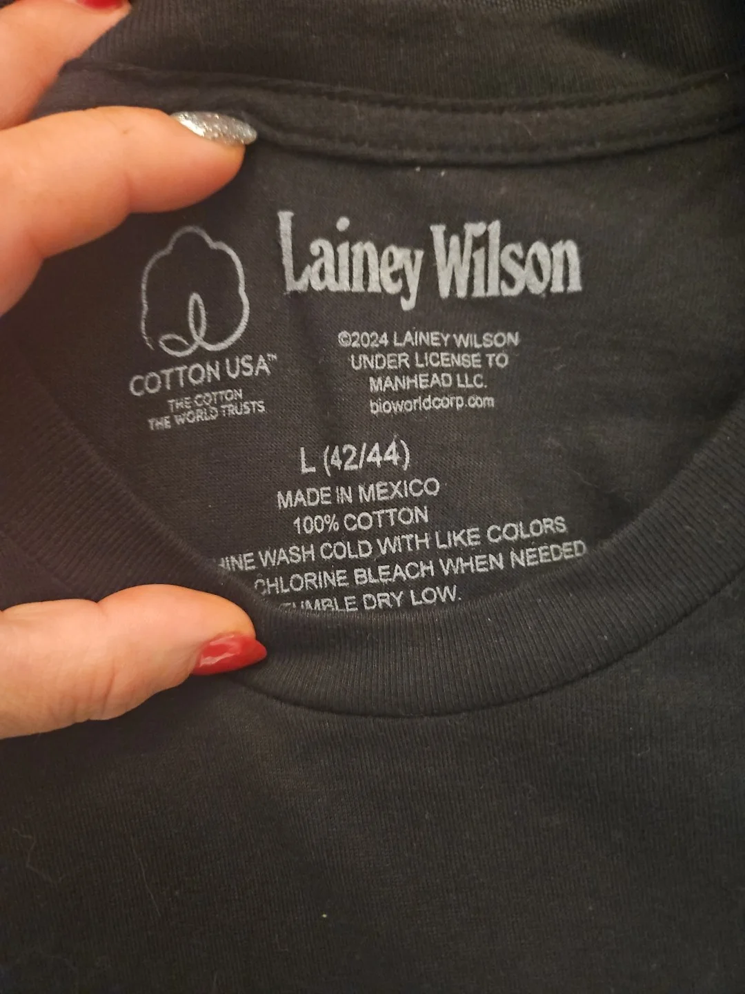 Nwt Lainey Wilson ( Country Singer) Black Unisex Tshirt Size Large 42/44, изображение 5