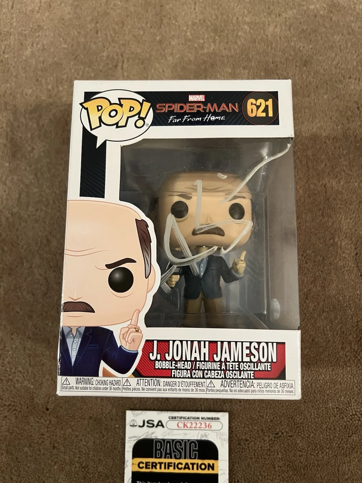 J.K. Simmons Autographed Funko Pop JK J. Jonah Jameson Spider-Man JSA AUTHENTIC, изображение 2