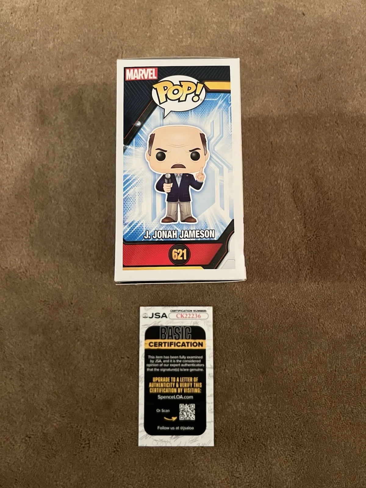 J.K. Simmons Autographed Funko Pop JK J. Jonah Jameson Spider-Man JSA AUTHENTIC, изображение 5