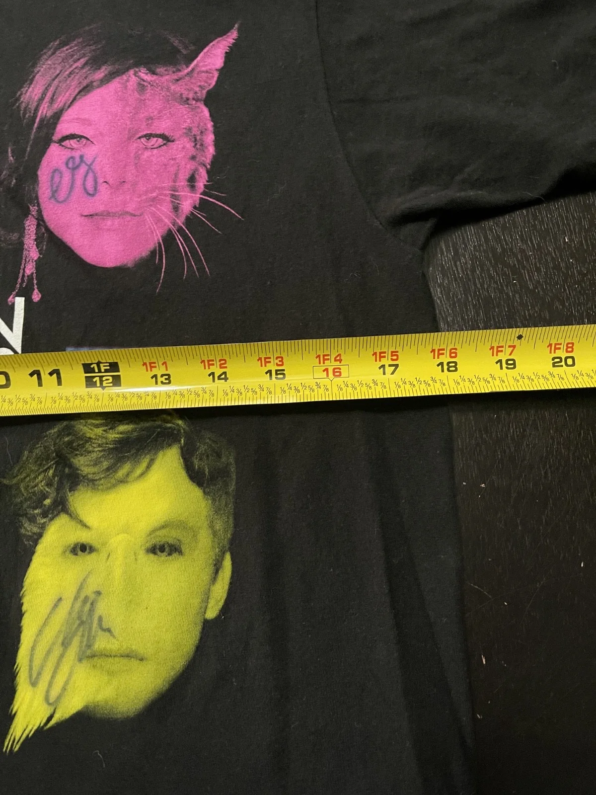 Neon Trees Band Tee Black w/ Band Member Portraits + Signatures, Black, Size: M, image 4