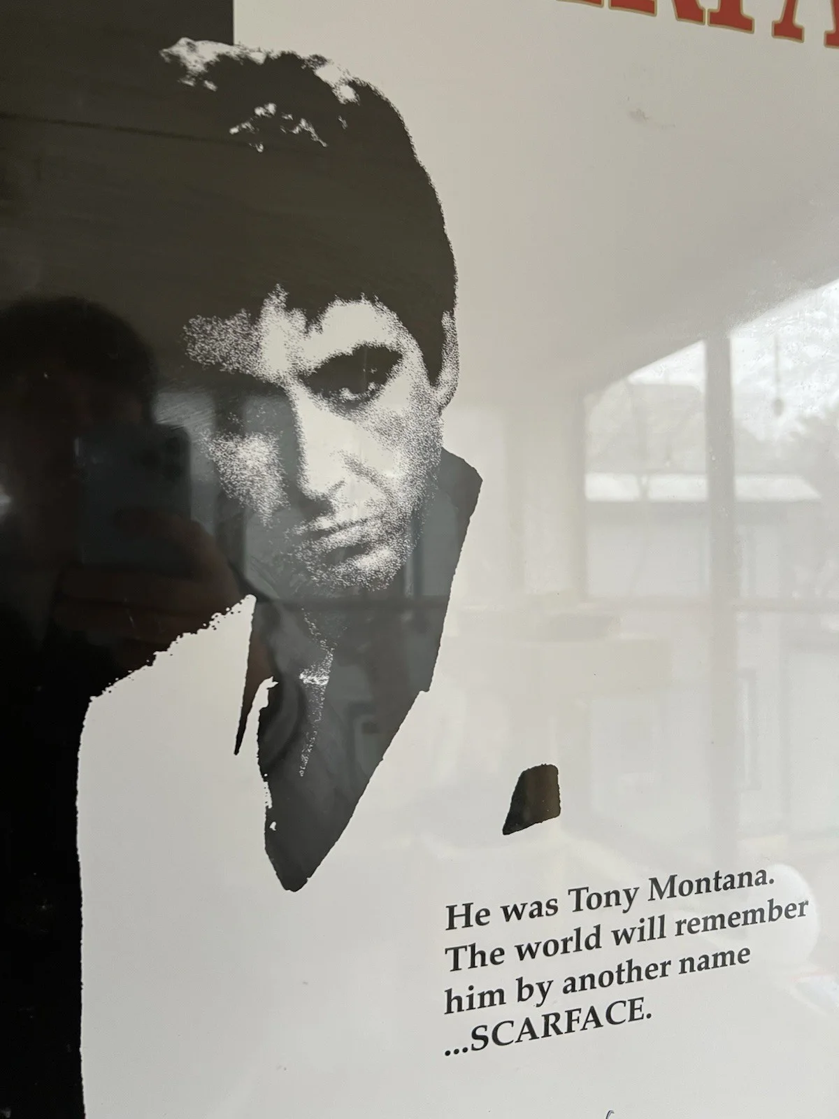 Al Pacino, Steven Bauer, Michelle Pfeiffer — SCARFACE POSTER SIGNED Al Pacino, Michelle Pfeiffer NOT AUTHENTICATED *DAMAGED*, image 4