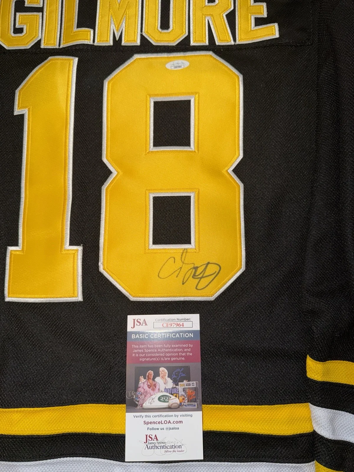 Adam Sandler — ADAM SANDLER SIGNED AUTOGRAPH HAPPY GILMORE BOSTON BRUINS HOCKEY JERSEY JSA COA, image 2