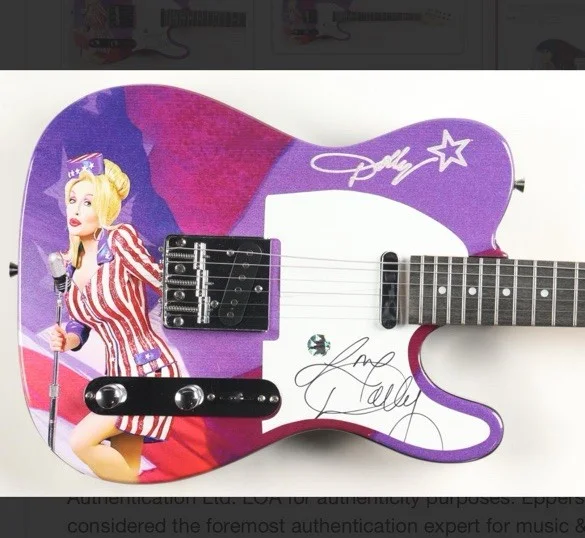Dolly Parton Signed Full-Size Electric Guitar Inscribed "Love" REAL COA, image 4