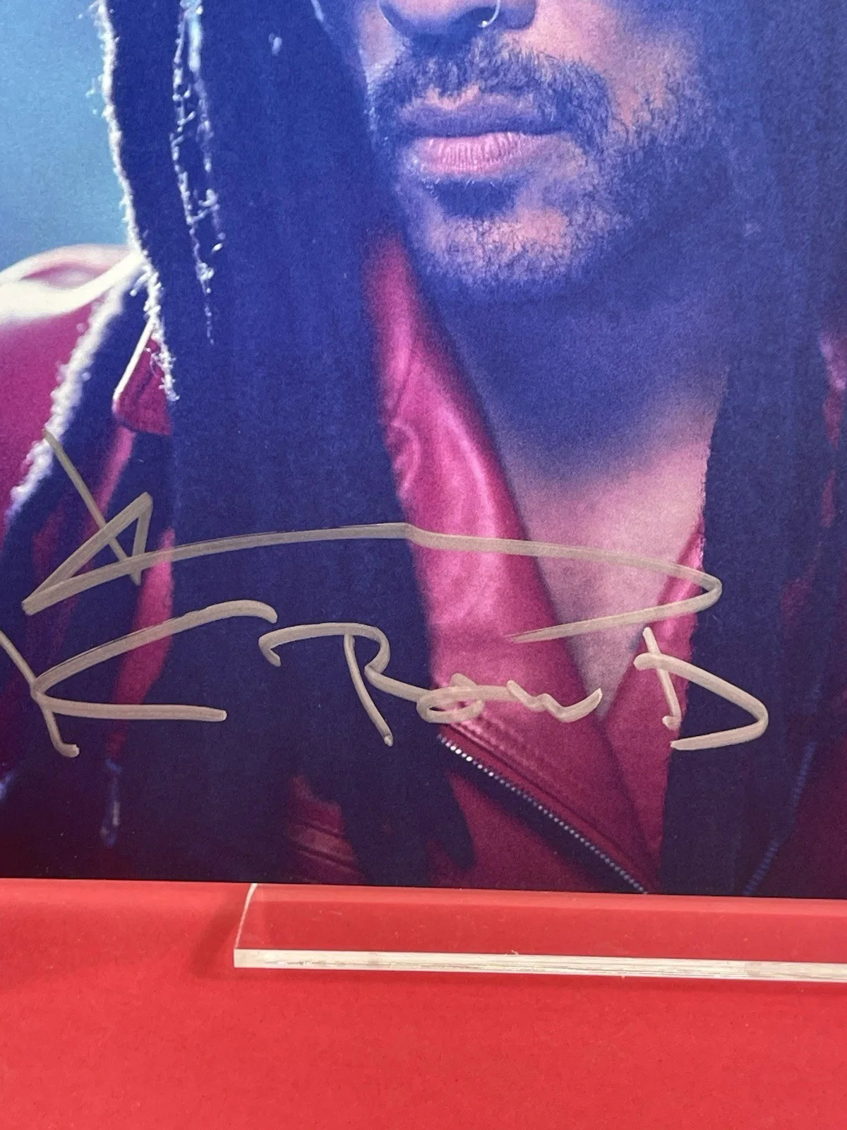 Lenny Kravitz Blue Electric Light Vinyl Autograph Photograph Signed PSA DNA COA, image 4