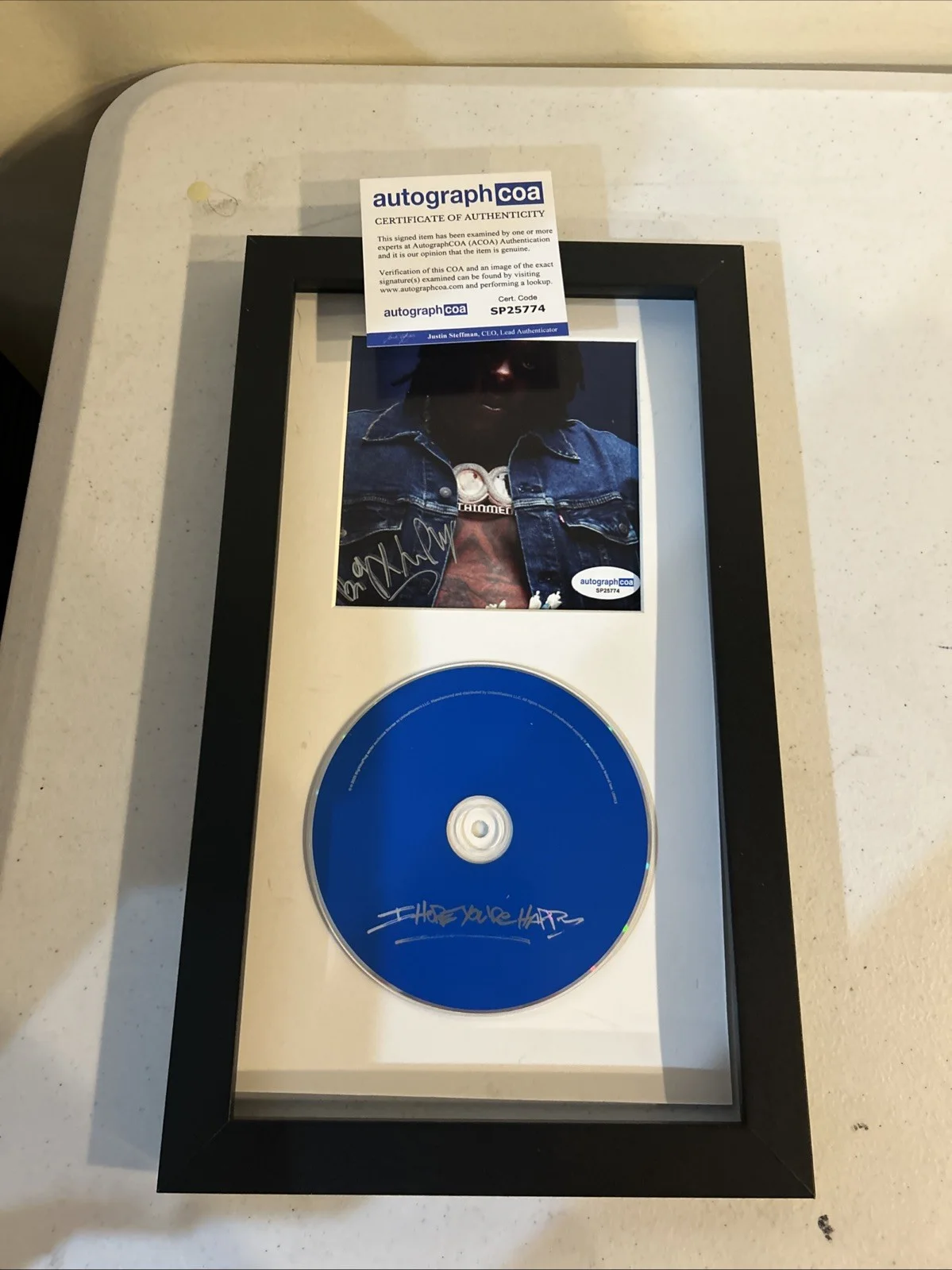 BIGXTHAPLUG SIGNED AUTOGRAPH FRAMED CD DISPLAY ACOA I HOPE YOU’RE HAPPY RAP, image 2