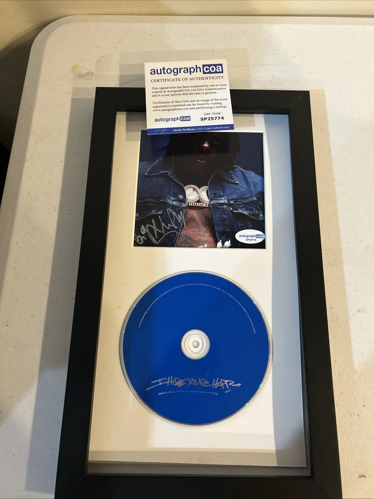 BIGXTHAPLUG SIGNED AUTOGRAPH FRAMED CD DISPLAY ACOA I HOPE YOU’RE HAPPY RAP, image 3