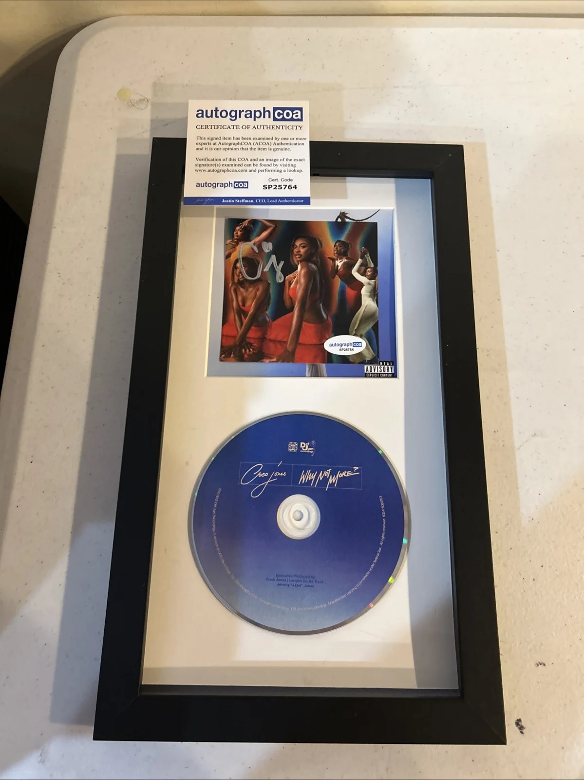 COCO JONES SIGNED AUTOGRAPH FRAMED CD DISPLAY ACOA WHY NOT MORE? DISNEY STAR, image 2