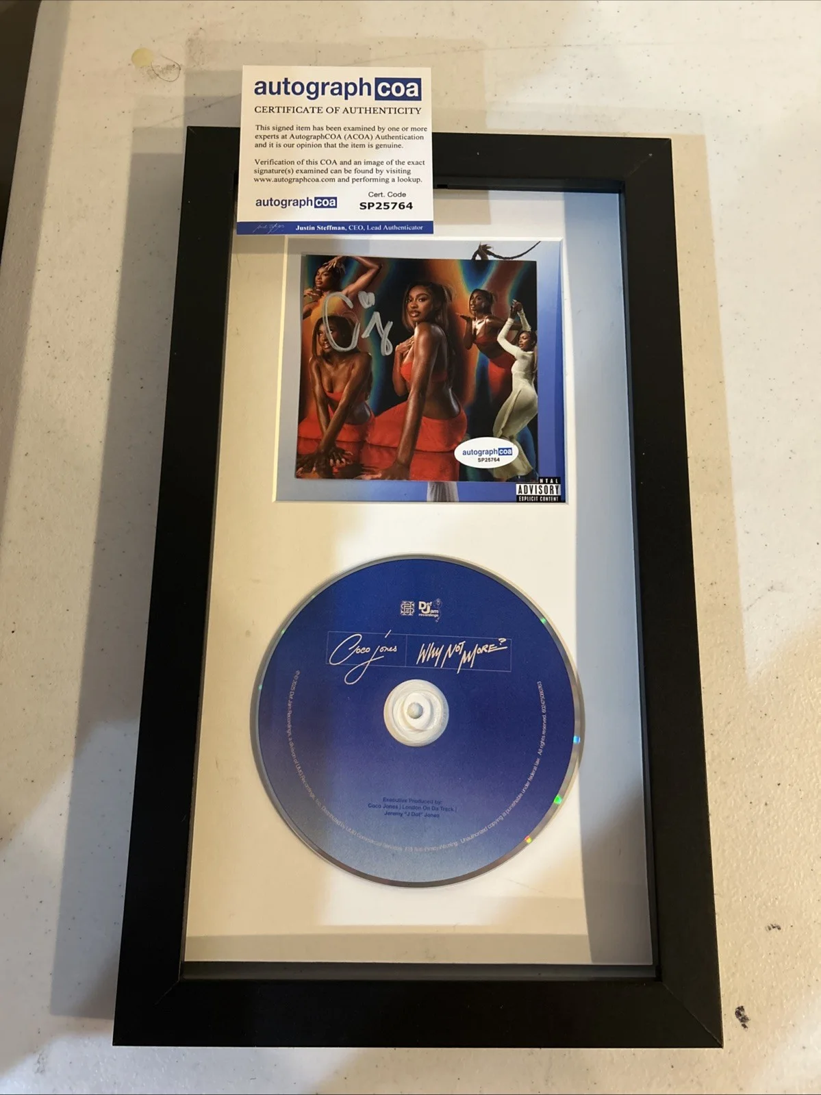 COCO JONES SIGNED AUTOGRAPH FRAMED CD DISPLAY ACOA WHY NOT MORE? DISNEY STAR, image 3