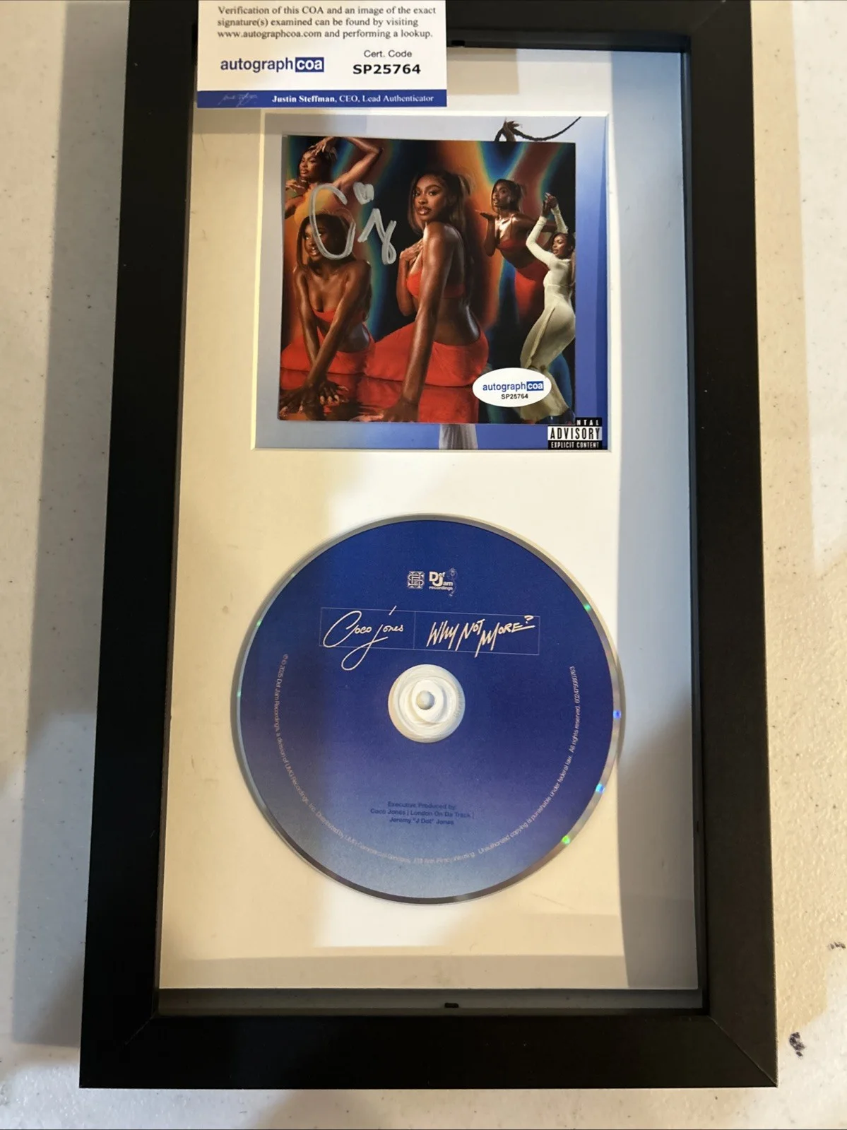 COCO JONES SIGNED AUTOGRAPH FRAMED CD DISPLAY ACOA WHY NOT MORE? DISNEY STAR, image 5