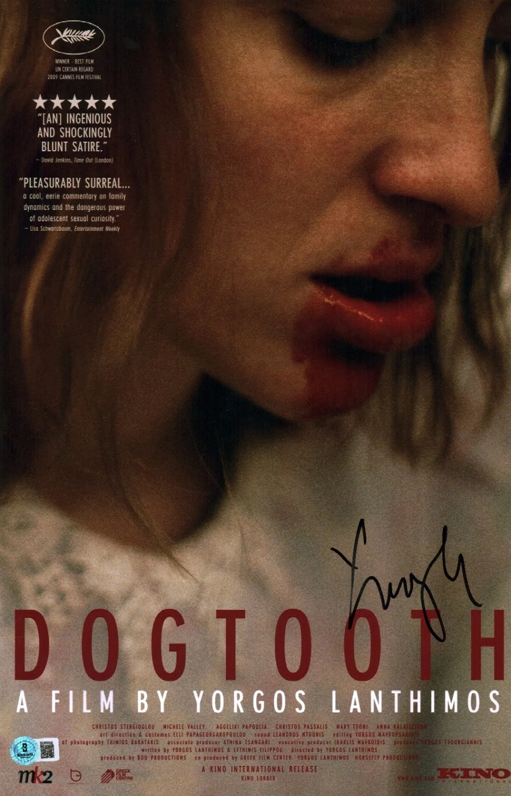 yorgos lanthimos — YORGOS LANTHIMOS SIGNED DOGTOOTH DIRECTOR 11X17 PHOTO AUTOGRAPHED COA BAS