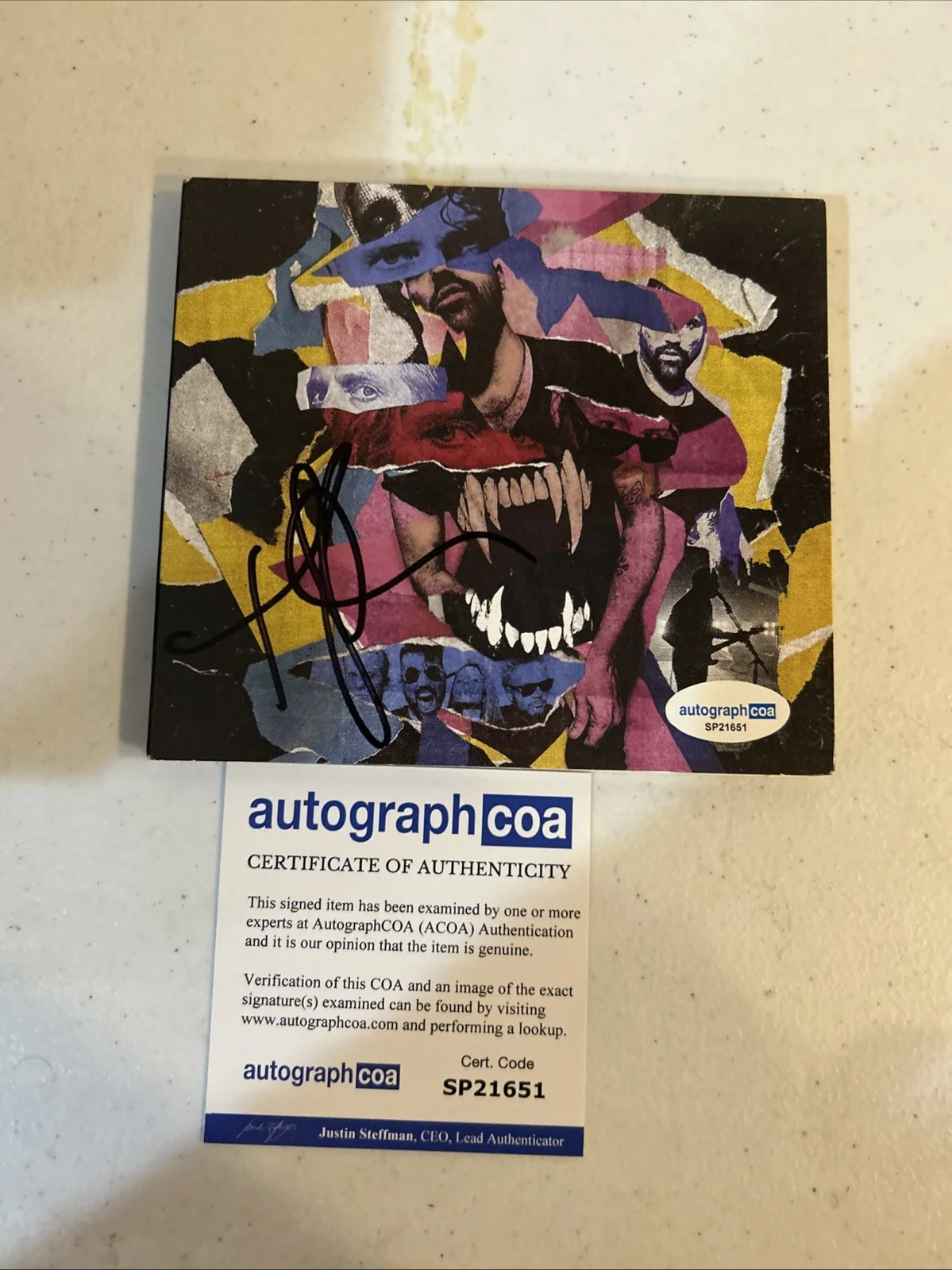 TYLER GLENN NEON TREES SIGNED AUTOGRAPH CD SINK YOUR TEETH ACOA, image 2
