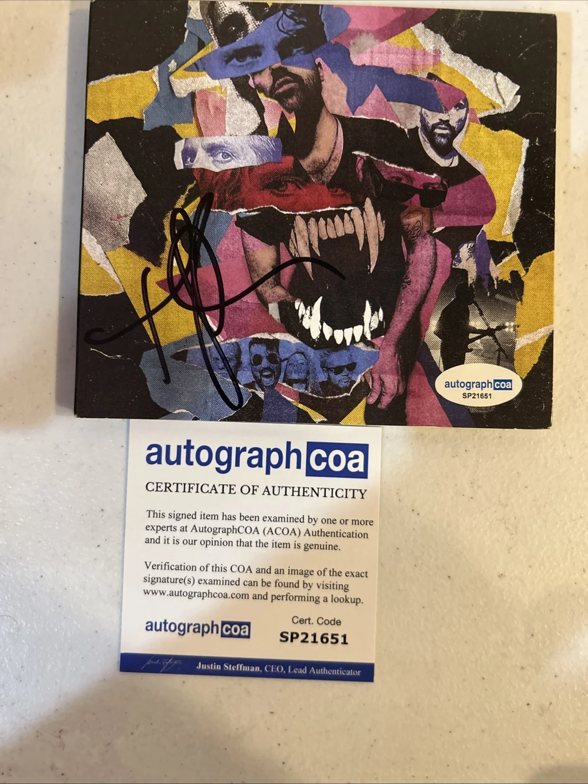TYLER GLENN NEON TREES SIGNED AUTOGRAPH CD SINK YOUR TEETH ACOA, image 4