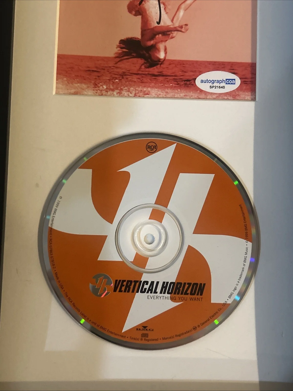 VERTICAL HORIZON MATT SCANNELL SIGNED AUTOGRAPH FRAMED CD DISPLAY ACOA, image 3