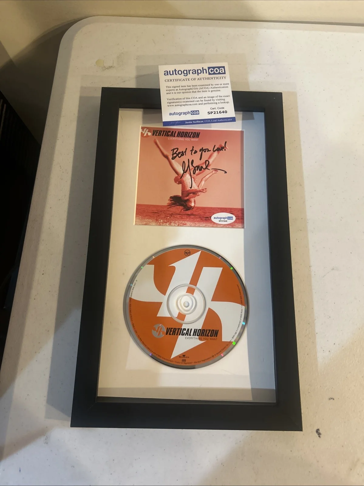VERTICAL HORIZON MATT SCANNELL SIGNED AUTOGRAPH FRAMED CD DISPLAY ACOA, image 5