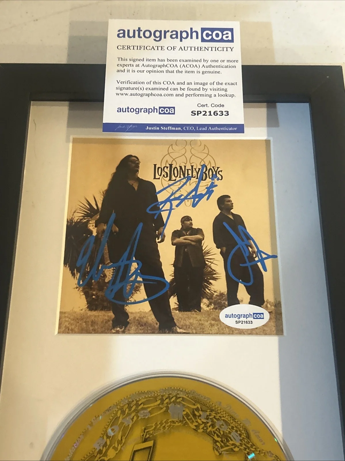 LOS LONELY BOYS SIGNED AUTOGRAPH FRAMED CD DISPLAY ACOA HEAVEN, image 4