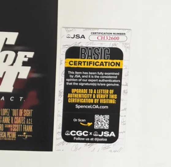 STEVEN SODERBERGH — STEVEN SODERBERGH Authentic Hand-signed "OUT OF SIGHT" 12x18 Photo (JSA COA), image 2