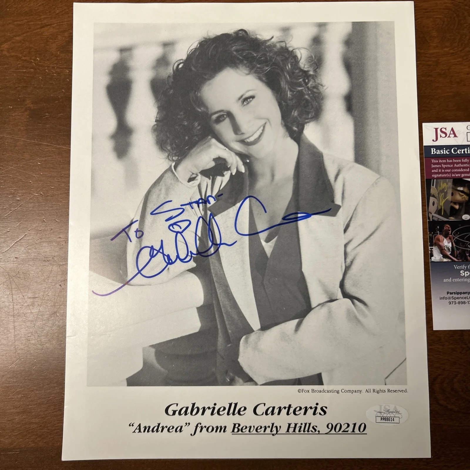BEVERLY HILLS 90210 ANDREA GABRIELLE CARTERIS SIGNED 8.5x11" PHOTO JSA COA, image 2