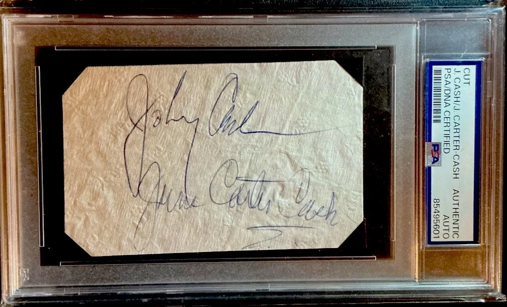Johnny Cash And June Carter Cash Signed CutPSA Slabbed Country Music Icon, изображение 2