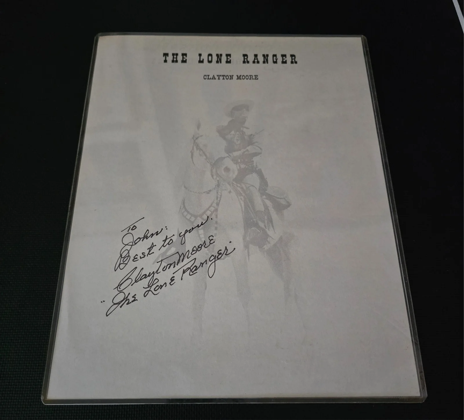 Clayton Moore — The Lone Ranger 8x10 Letterhead Autographed and Inscribed by Clayton Moore