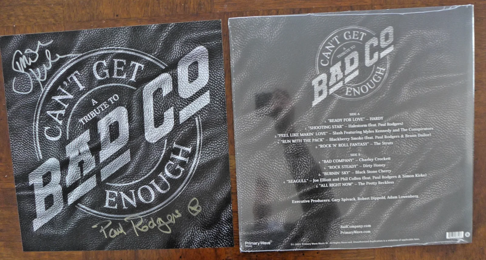 BAD COMPANY AUTOGRAPHED CAN'T GET ENOUGH SIGNED ART PRINT AND NEW SEALED LP, изображение 2