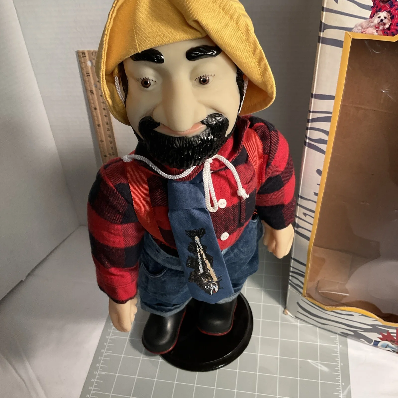 Jimmy Flynn Doll With Party Hat Signed. Made By Rolande. In Box, image 3