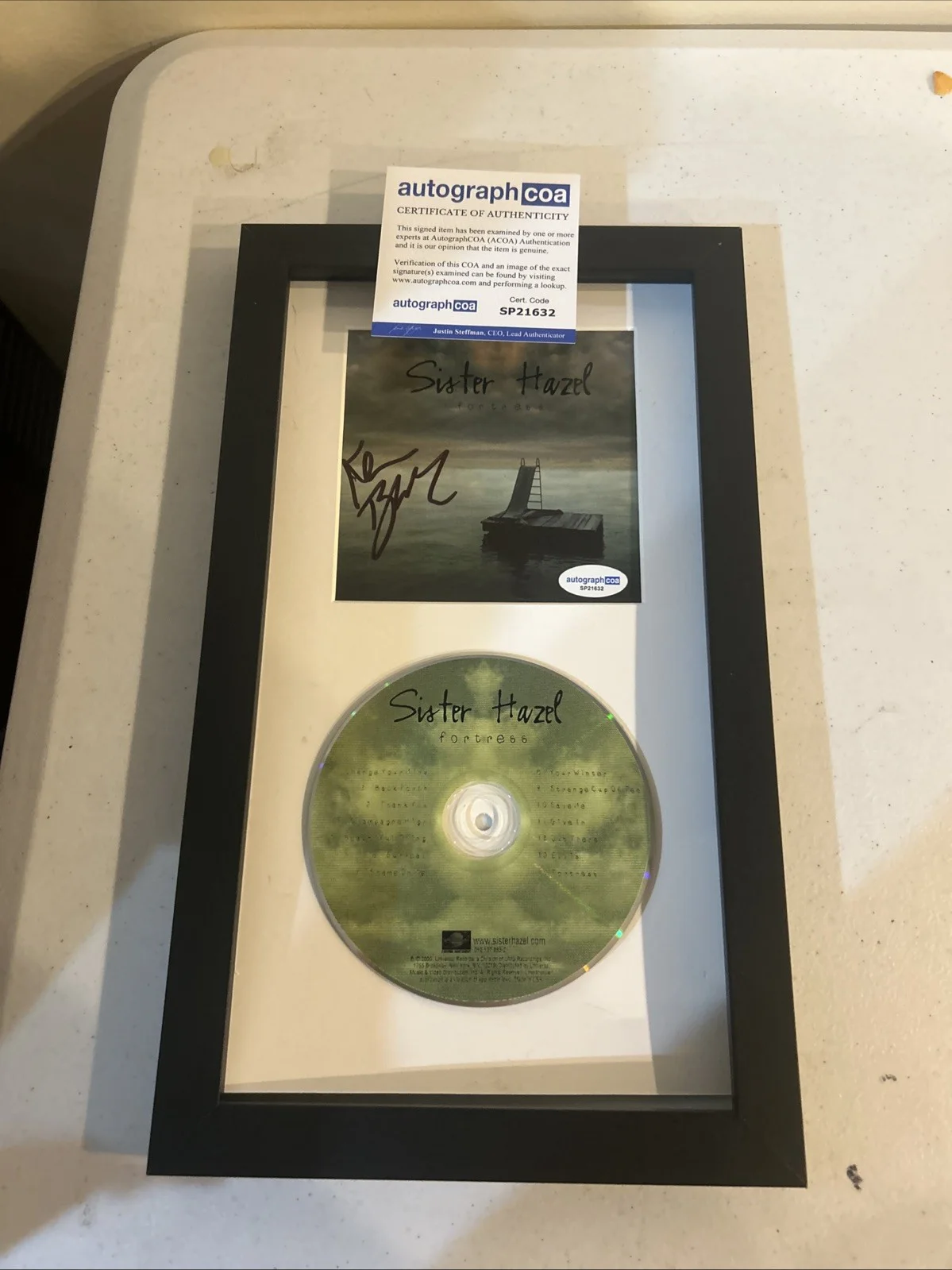 SISTER HAZEL KEN BLOCK SIGNED AUTOGRAPH FRAMED CD DISPLAY ACOA FORTRESS, image 2