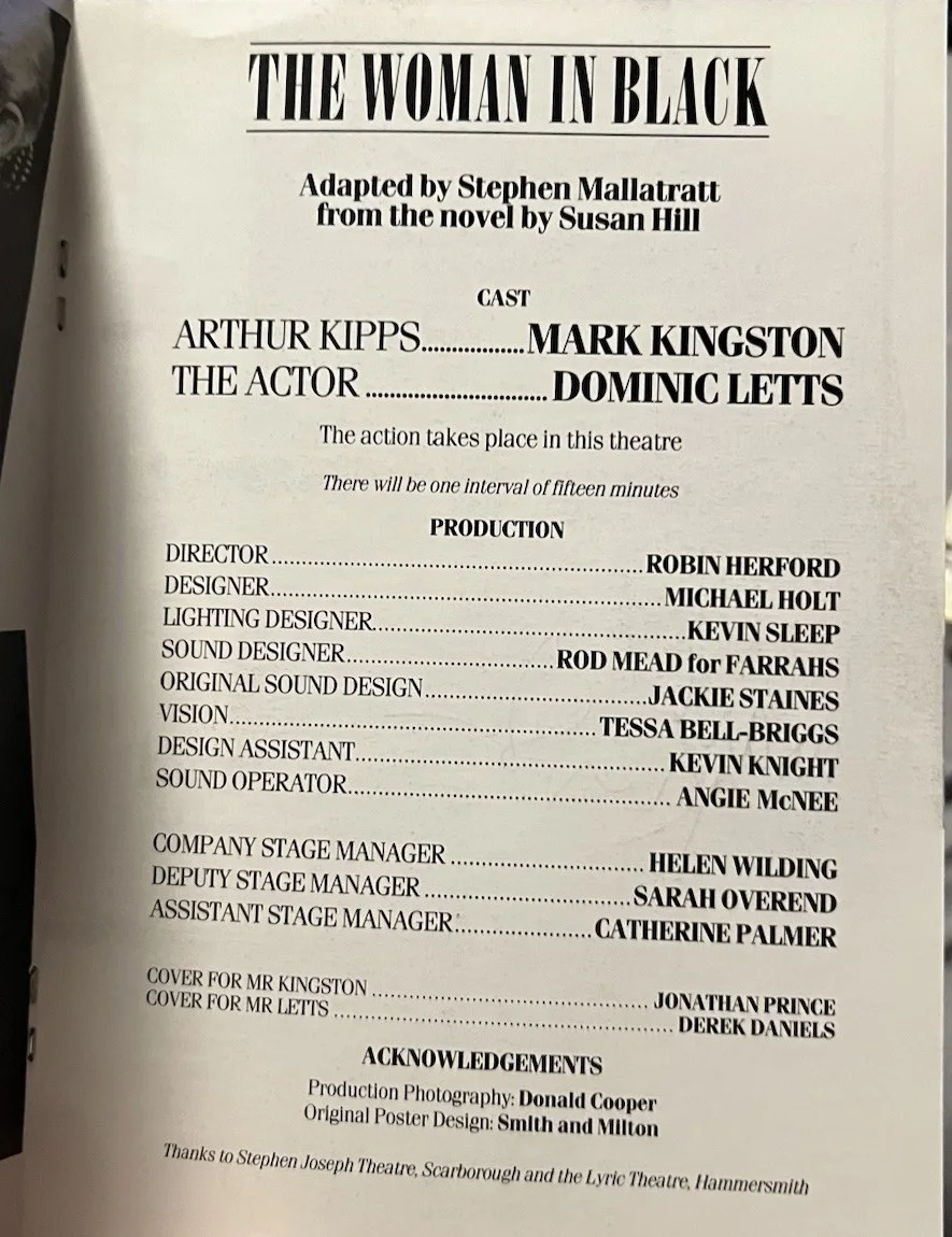 Cast + Signed THE WOMAN IN BLACK West End Programme / Playbill Broadway Int 1989, image 3