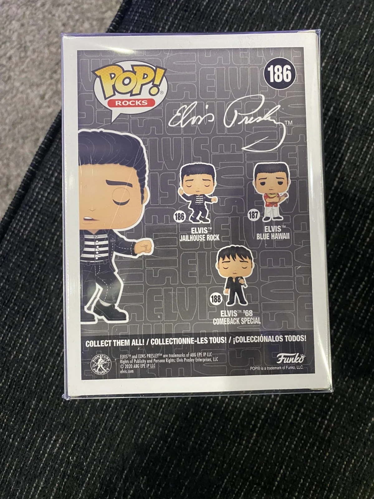 PRISCILLA PRESLEY AUTOGRAPHED ELVIS JAILHOUSE ROCK FUNKO POP W/CASE #186 JSA COA, image 3