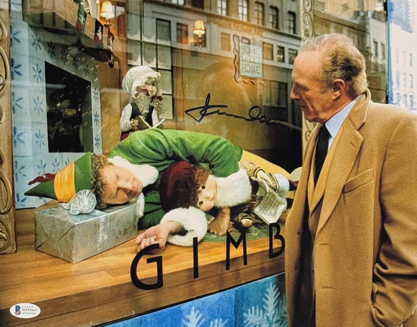 James Caan — James Caan Autographed 11x14 Elf Photo At Desk Beckett BAS Witnessed COA