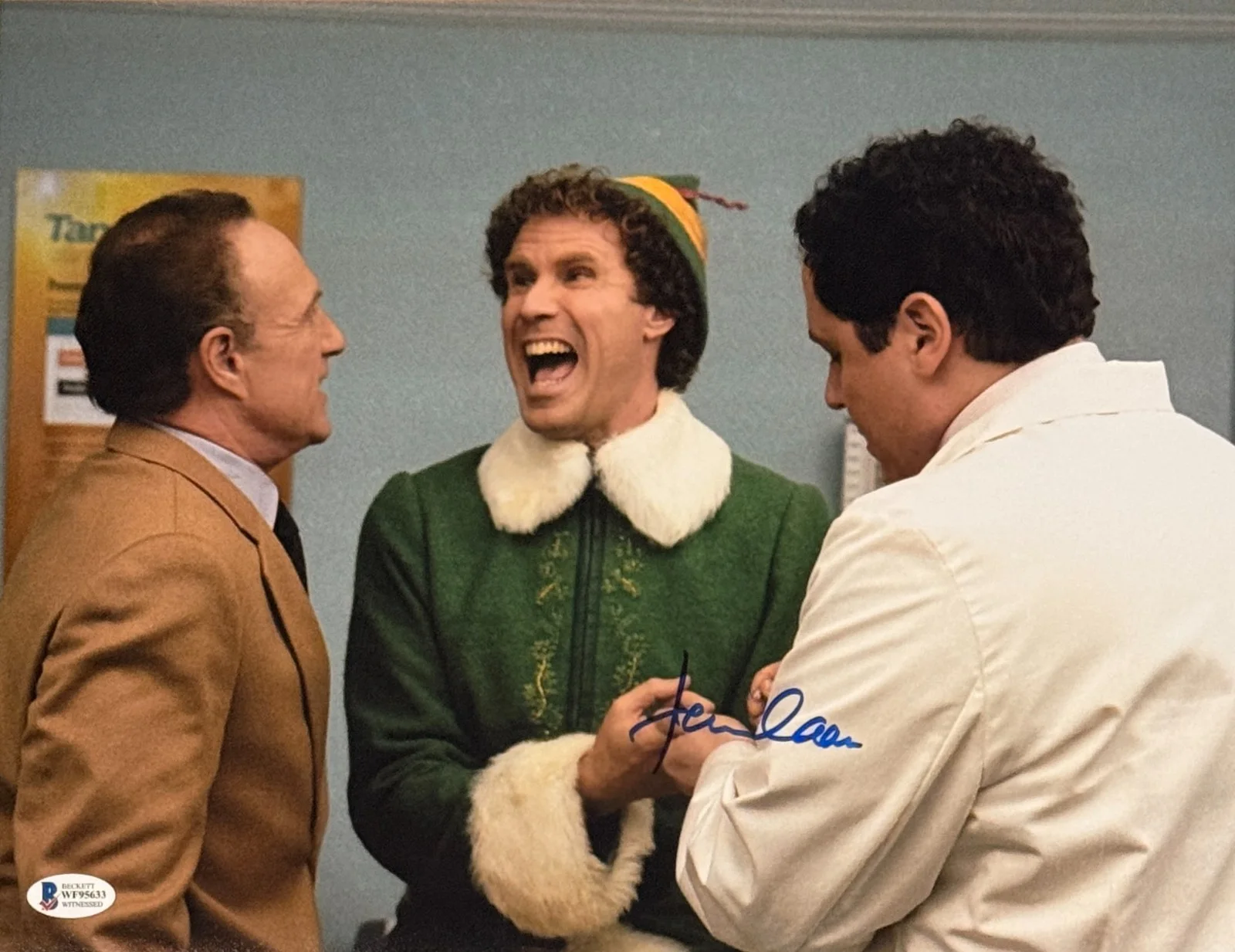 James Caan — James Caan Autographed 11x14 Elf Photo At Desk Beckett BAS Witnessed COA
