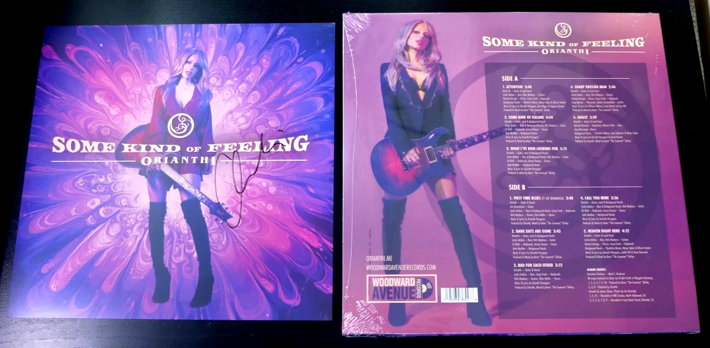 ORIANTHI AUTOGRAPHED "SOME KIND OF FEELING" NEW SEALED LP SIGNED ART PRINT 2025, изображение 2