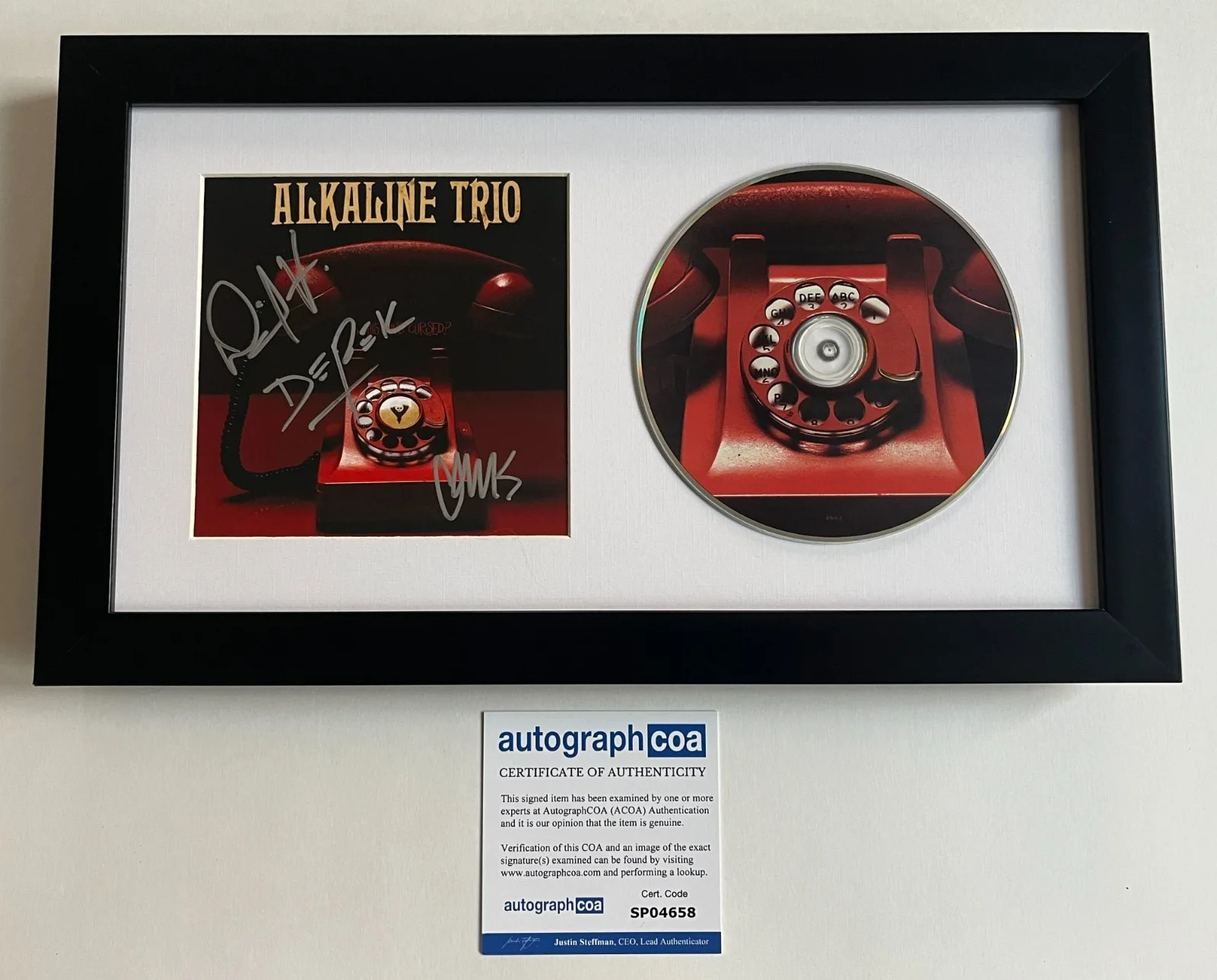 ALKALINE TRIO IS THIS THING CURSED SIGNED FRAMED CD MATT SKIBA +2 w/PROOF & COA, изображение 2