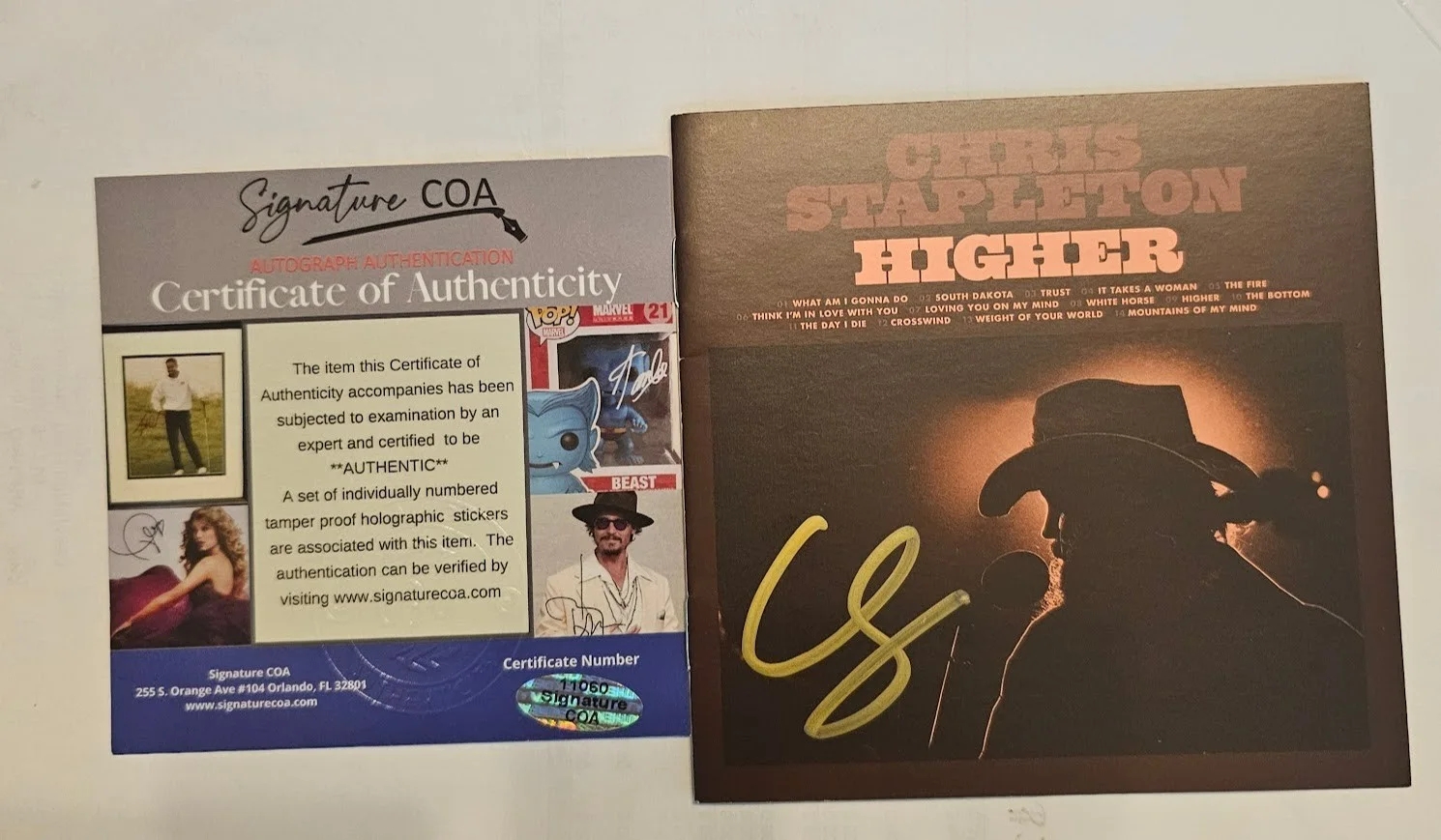 Chris Stapleton Signed autographed Higher CD Framed COA, image 5