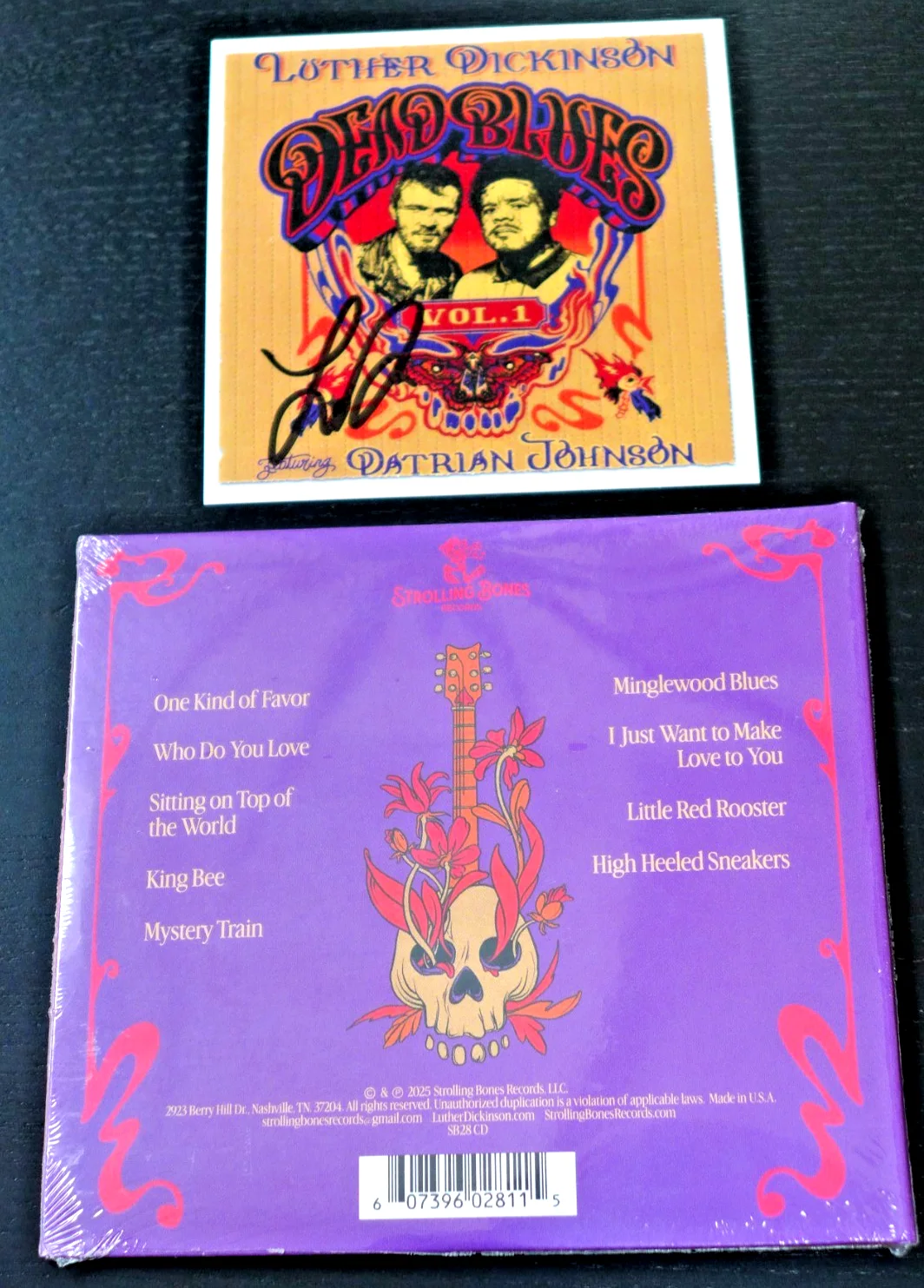 LUTHER DICKINSON - AUTOGRAPHED "DEAD BLUES" SIGNED ART CARD NEW SEALED CD 2025, изображение 2