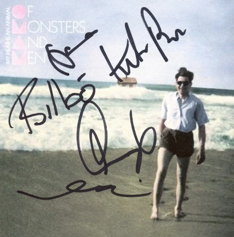 OF MONSTERS AND MEN BAND SIGNED X5 MY HEAD IS AN ANIMAL FRAMED CD COA ACOA, image 2