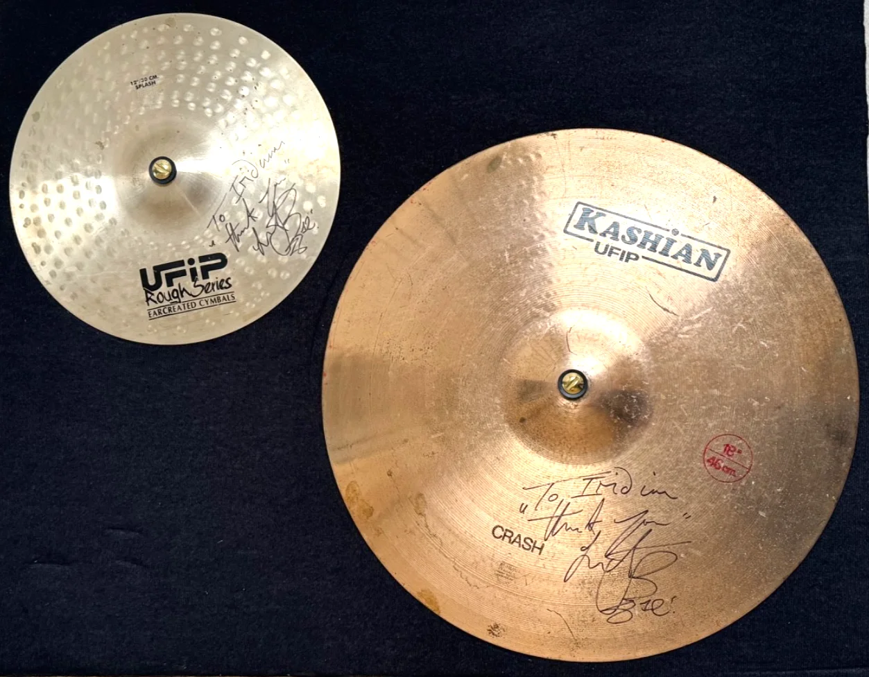 V. RARE Charlie Watts Signed UFIP Cymbals from 2012 Iridium Jazz Club Residency, image 2