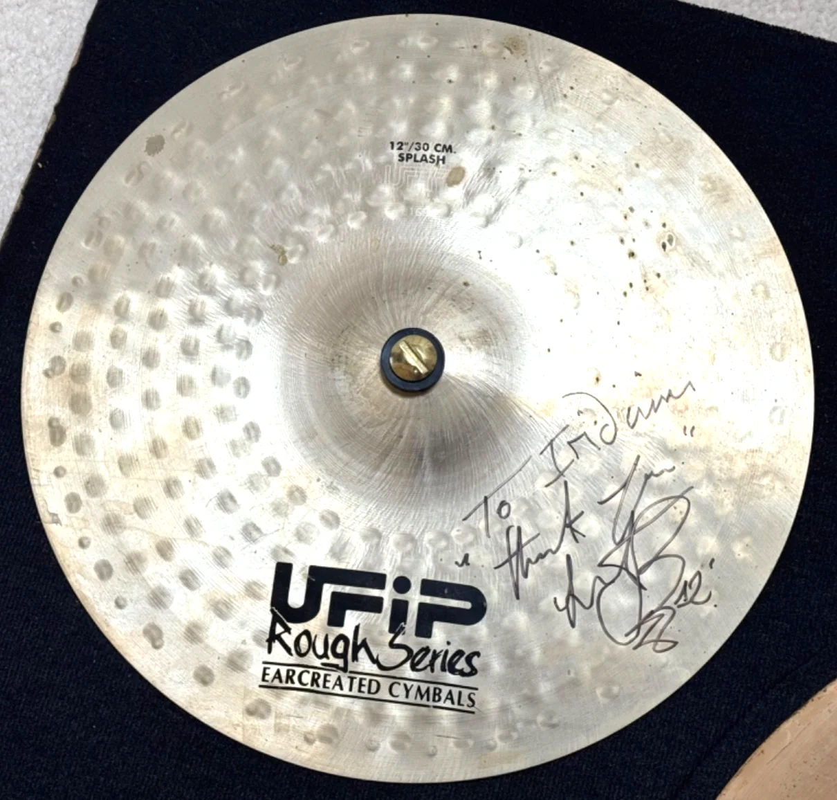 V. RARE Charlie Watts Signed UFIP Cymbals from 2012 Iridium Jazz Club Residency, image 3