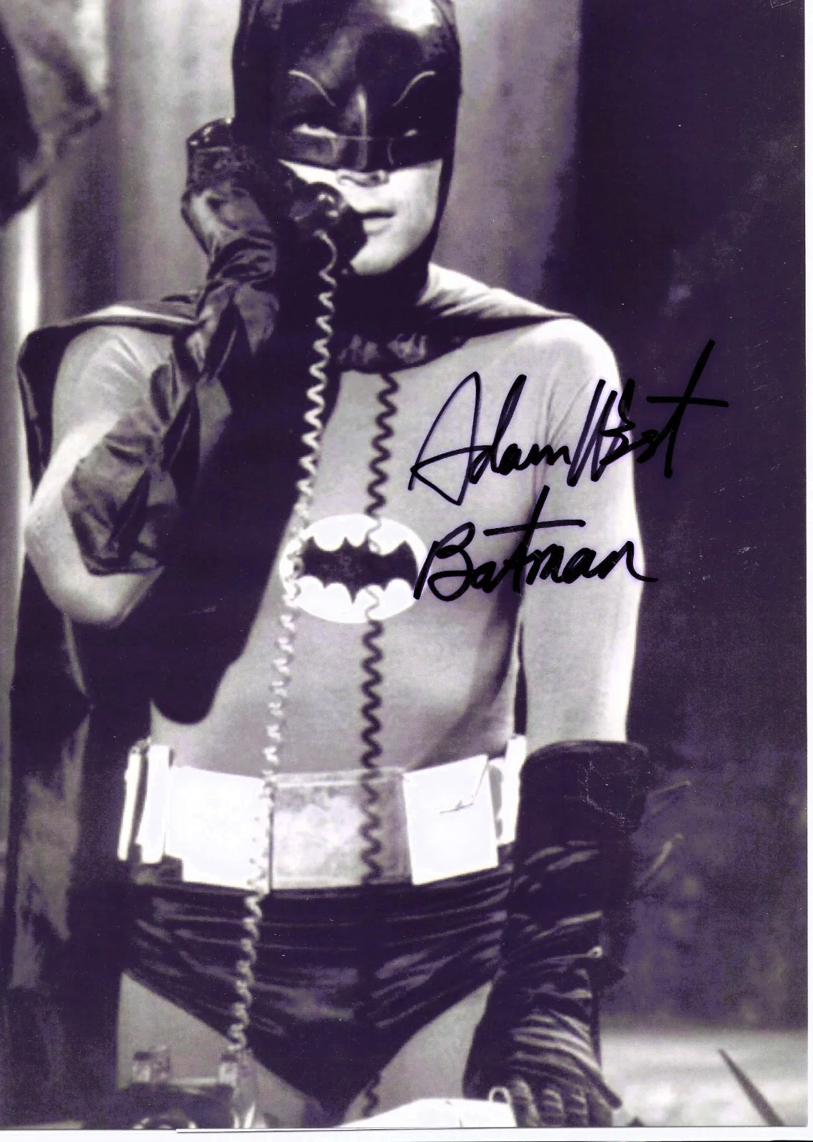 Adam West — BATMAN Autograph ADAM WEST 8 ¼ x 12 BATMAN w/ COA