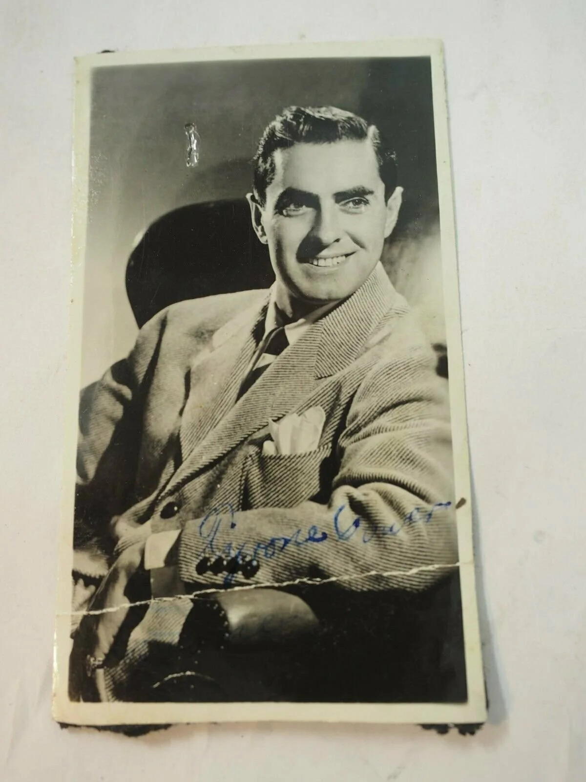 Tyrone Power — Autographed Photo of Tyrone Power Original