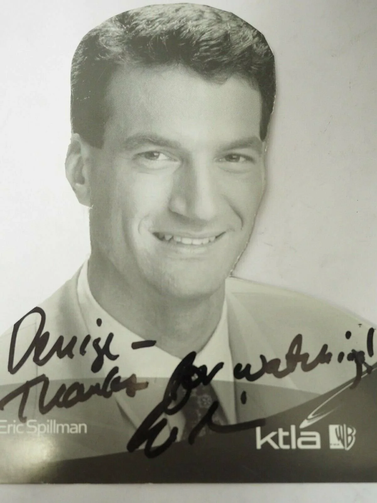 Eric Spillman — Eric Spillman Autographed Photo Standee 5.75" x 4.5", image 2