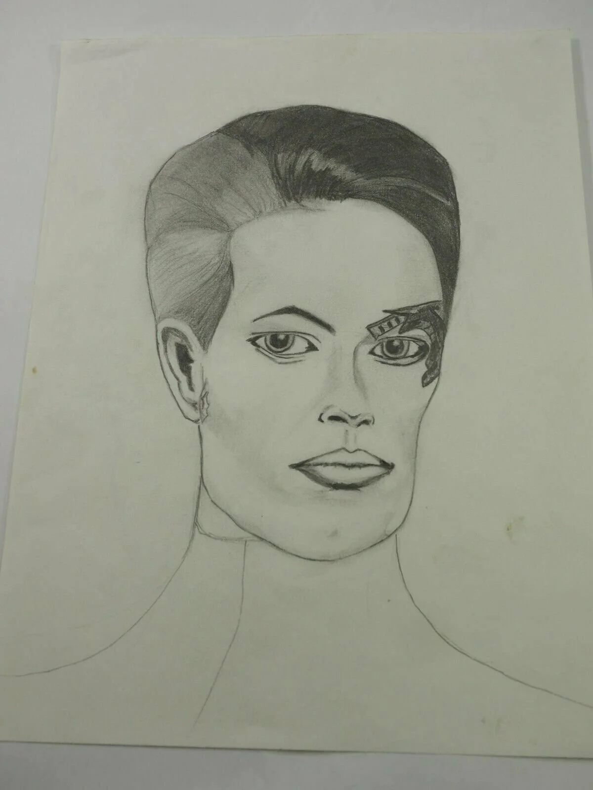 Jeri Ryan Seven of Nine Star Trek Voyager 8x10 Hand Drawn Pencil Charcoal Sketch, изображение 2