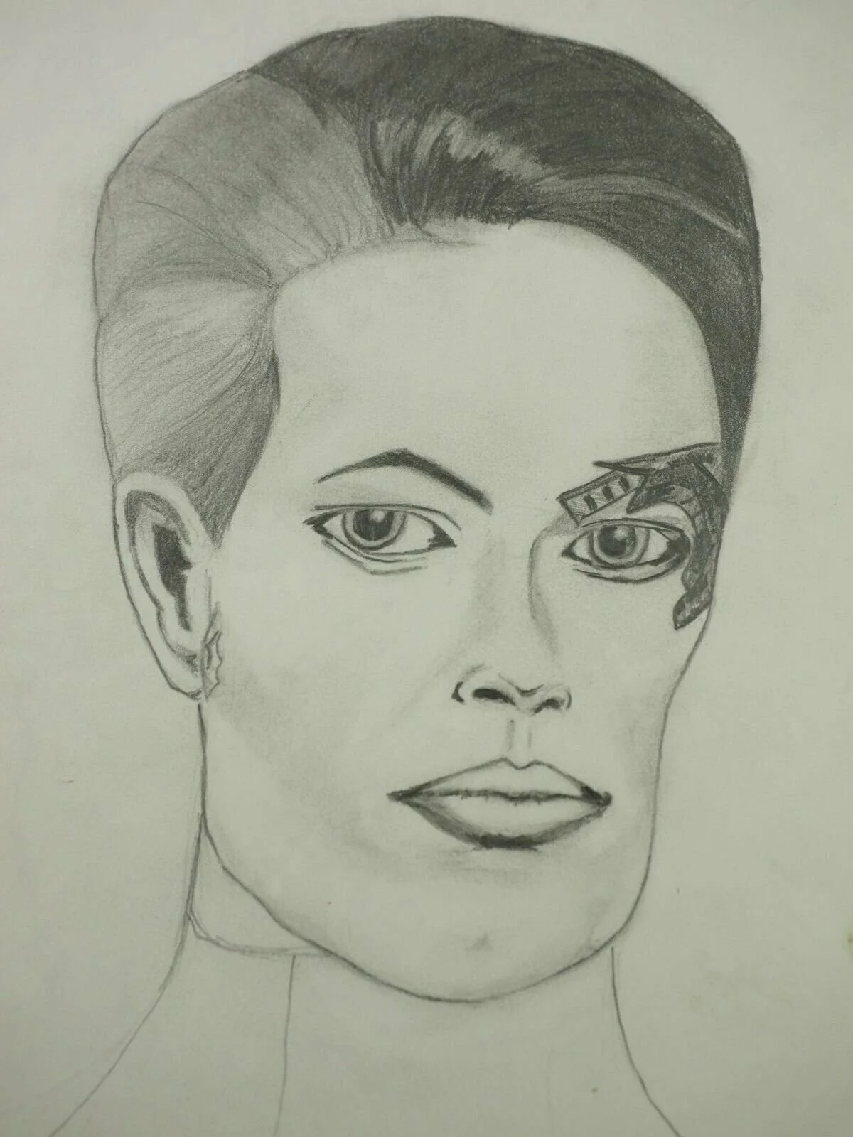 Jeri Ryan Seven of Nine Star Trek Voyager 8x10 Hand Drawn Pencil Charcoal Sketch, изображение 3