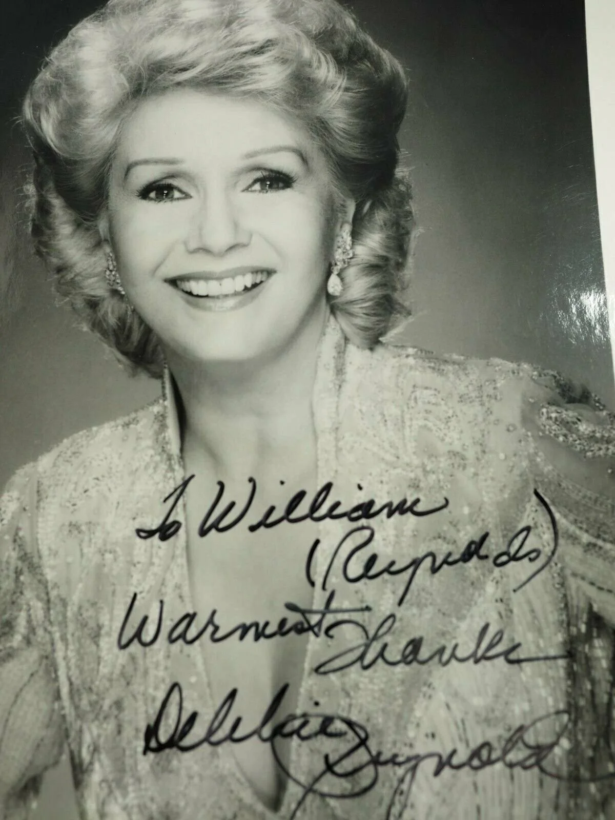 Debbie Reynolds — Debbie Reynolds hand Signed Autographed B&W 8" x 10" Photo, изображение 5