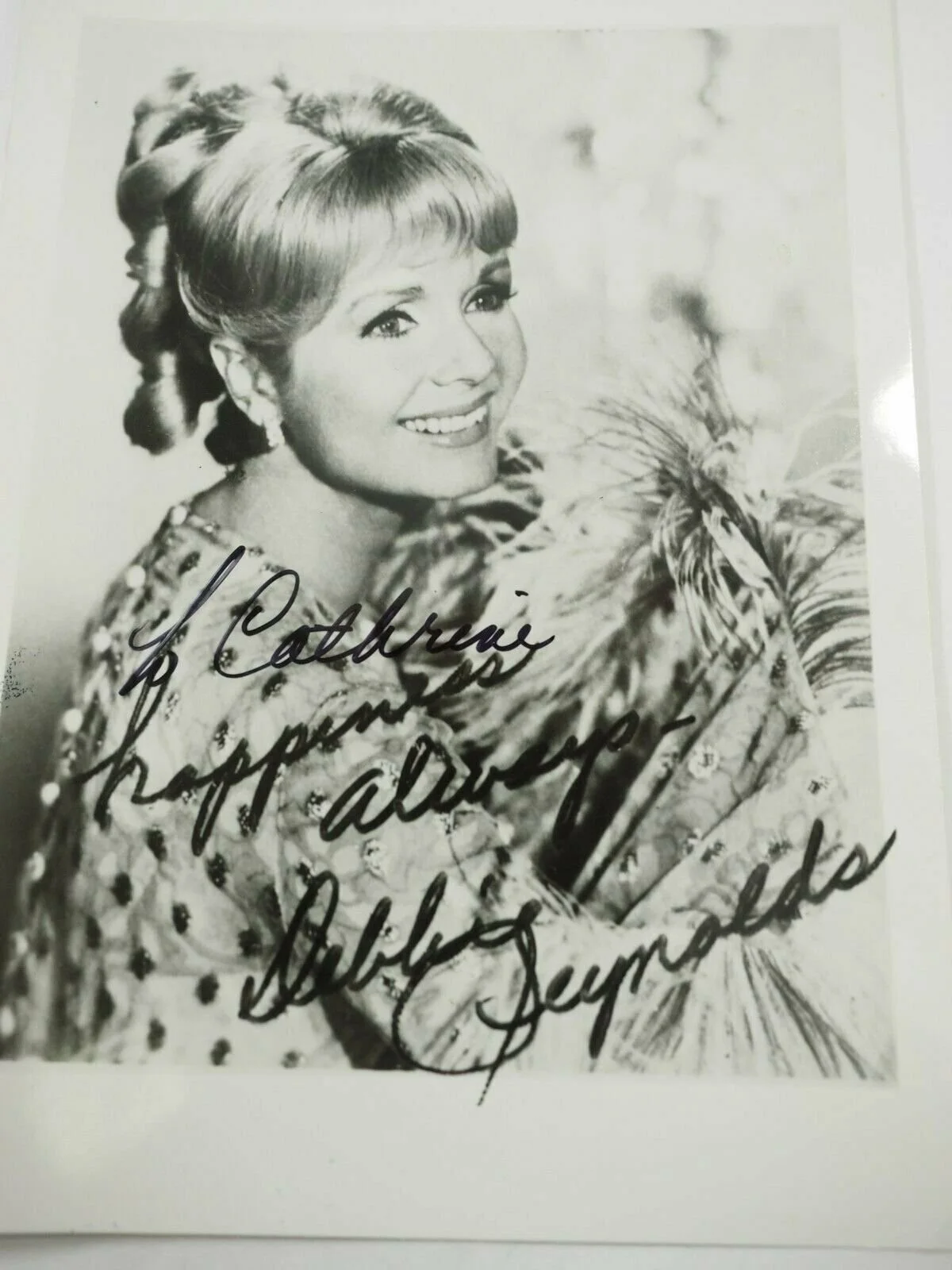 Debbie Reynolds — Debbie Reynolds Autographed Fan Photo To Catherine 5" x 7", изображение 2