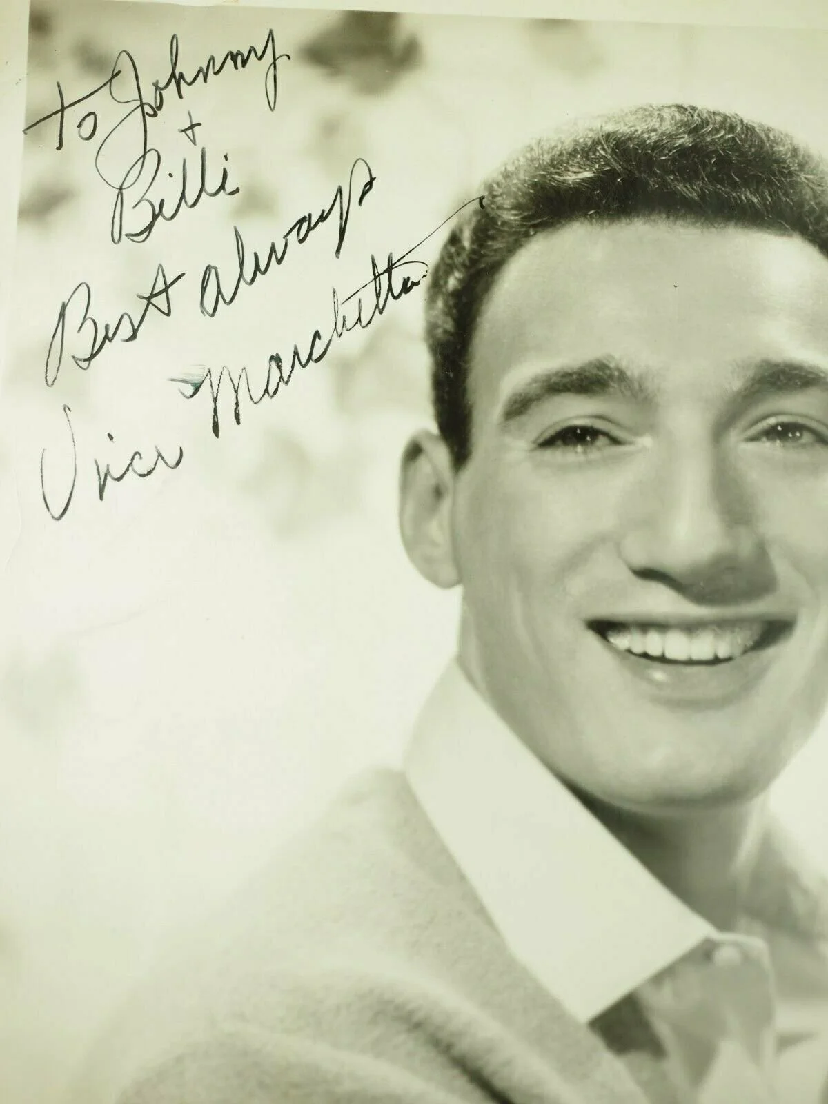 Victor Marchetta actor Autographed fan Photo B&W 8x10" by Cliff Ridddle, image 3