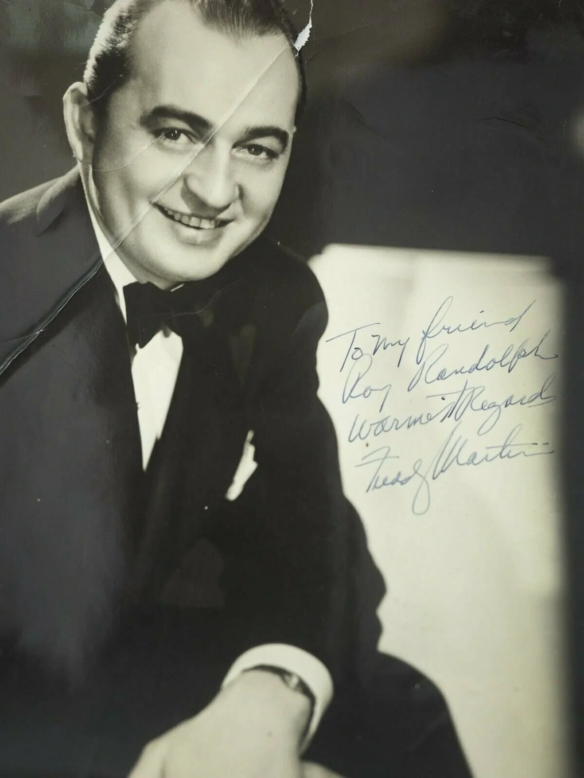 Freddy Martin — Autographed Freddy Martin and Orchestra Photo 8" x 10" Black & white, изображение 3