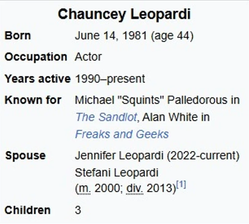 CHAUNCEY LOEPARDO — CHAUNCEY LOEPARDO 'Squints' Signed The Sandlot 8x10 Photo (JSA Witnessed), image 4